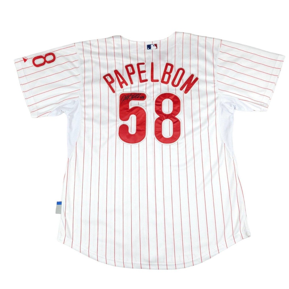 #58 Jonathan Papelbon Signed Philidelphia Phillies Baseball Jersey Size 52 (NWT)